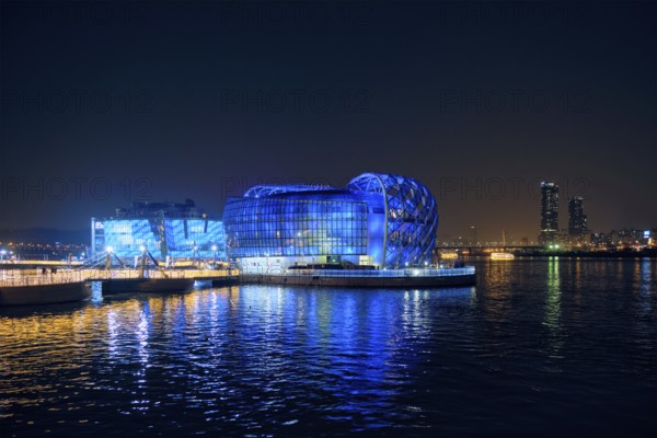SEOUL, SOUTH KOREA, APRIL 7, 2017: Some Sevit culture complex on artificial floating islands
