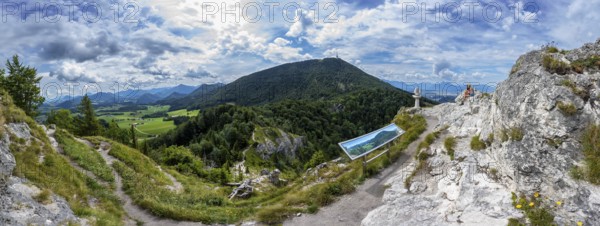 View from the summit of Nockstein to Gaisberg, Osterhorngruppe, Flachgau, Land Salzburg, Austria,
