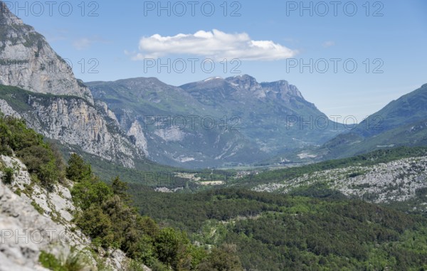 View over the Sarca Valley, Garda Mountains, Arco, Trentino-Alto Adige, Italy, Europe