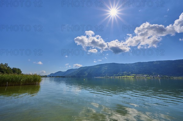 Lake, Sun, Sky, Clouds, Summer, Steindorf am Lake Ossiach, Lake Ossiach, Carinthia, Austria, Europe