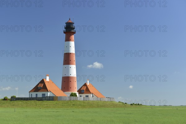 Westerhever Lighthouse in Schleswig-Holstein, Germany, Europe