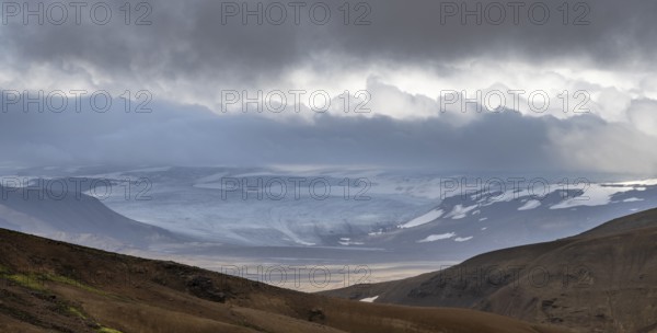 Tongue of Hofsjökull glacier, Kerlingarfjöll, Icelandic Highlands, Iceland, Europe