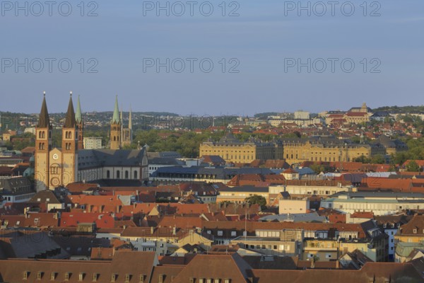 View from Marienberg on UNESCO Romanesque St. Kilian's Cathedral and Baroque Residence, St. Kilian,