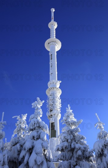 Ochsenkopf transmitter and radio relay node, TV tower, Fichtelgebirge, Bayreuth district, Upper