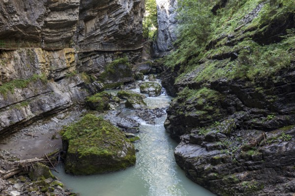 River Breitach and Breitachklamm gorge near Oberstdorf, Oberallgäu, Allgäu, Bavaria, Germany,