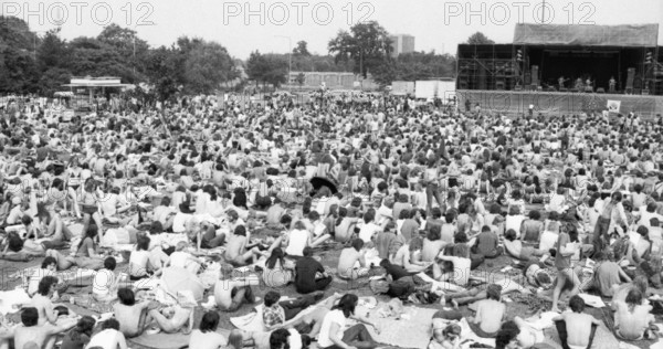 Rock fans met for Rock Against the Right on 14.06.1980 in Frankfurt/M, Germany, Europe