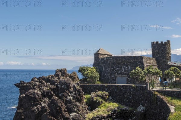 The small fortress Forte São João Baptista on the coast of Porto Moniz, Madeira, Portugal, Europe