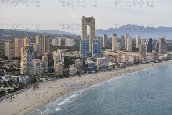 Skyline of Benidorm with the high-rise Intempo, with 192 metres the highest residential building in