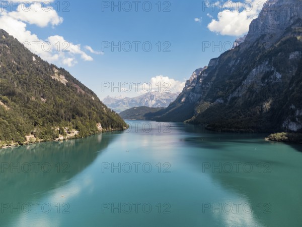 View over the Klöntalersee, Klöntal, Canton Glarus, Switzerland, Europe