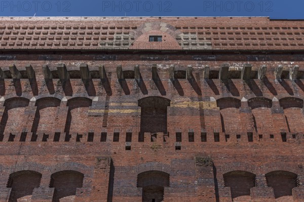 Detail of the masonry of the Congress Hall in the inner courtyard, unfinished National Socialist