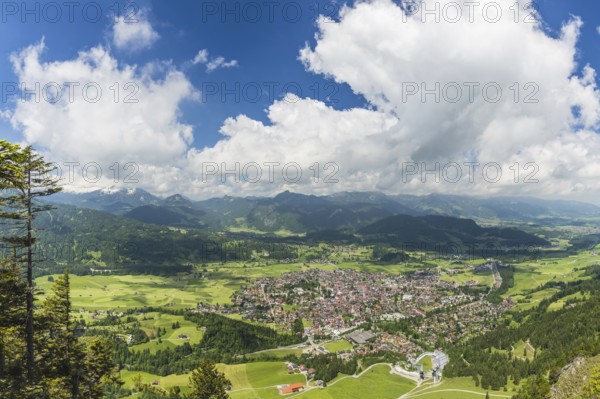Panorama from Schattenberg, 1692m, on Oberstdorf, Allgäu, Bavaria, Germany, Europe