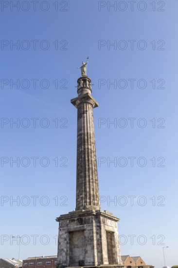 Britannia statue on column of Admiral Horatio Nelson memorial monument 1819, Great Yarmouth,