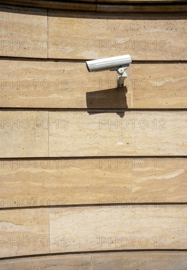 Surveillance camera on a house wall, Potsdam, Brandenburg, Germany, Europe