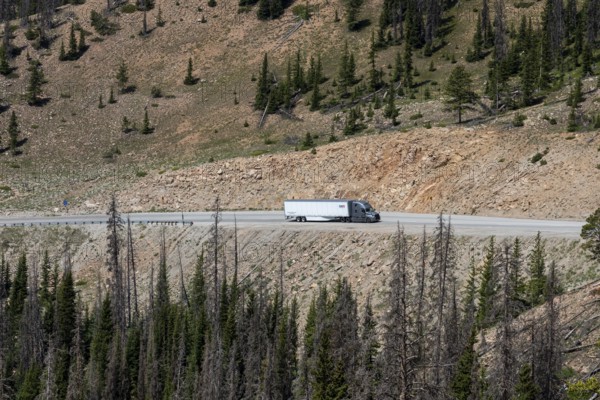 Monarch, Colorado, A truck makes its way up US Highway 50 towards the continental divide at Monarch