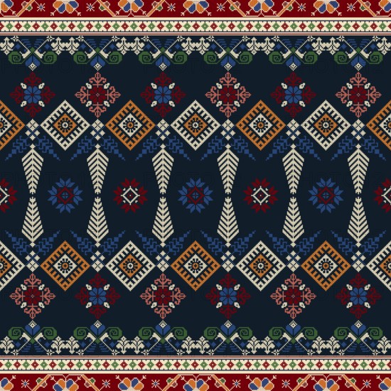 Traditional Latvian embroidery seamless pattern, vector illustration