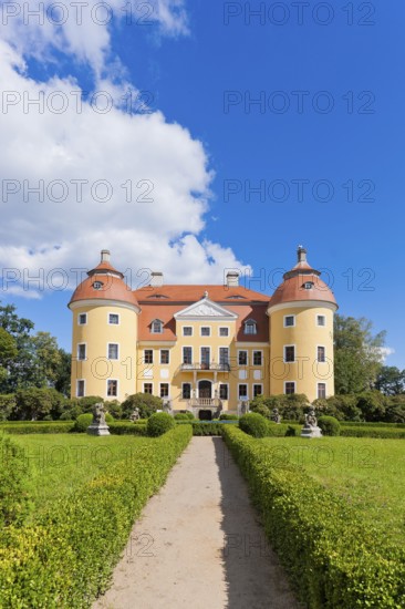(Copyright © Sylvio Dittrich +49 1772156417) The Baroque Milkel Castle complex is located on the