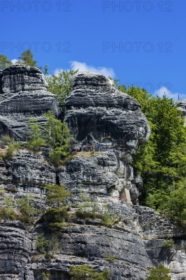 Elbe Valley in Rathen with the Bastei Rock