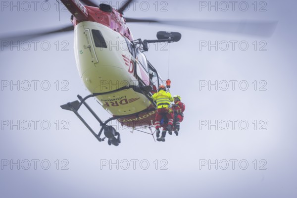Winch rescue training of the rescue helicopter, Christoph 62, on the occasion of the 50th