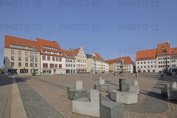 Houses on the Obermarkt, Market Square, Freiberg, Saxony, Germany, Europe