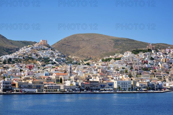 SYROS, GREECE, MAY 30, 2019: View of Syros town in Greece