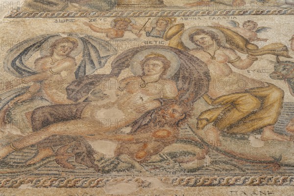 Mosaic in the Villa of Aion, Paphos Archaeological Park, Cyprus, Europe