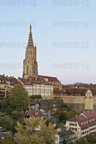 View of the old town, Bern Minster, Bern, Canton of Bern, Switzerland, Europe