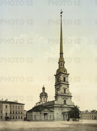 Peter and Paul Cathedral, St. Petersburg, Russia, c. 1890, Historic, digitally enhanced