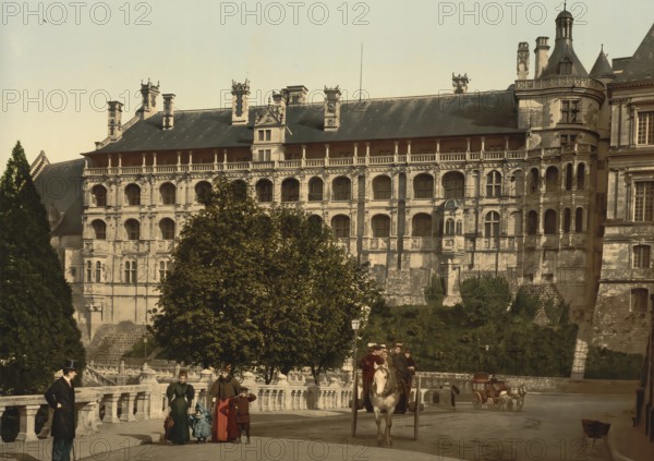 The Castle, wing of Francis I, the facade, Blois, France), c. 1890, Historic, digitally enhanced