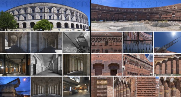 Exterior and interior view of the Congress Hall, unfinished National Socialist monumental building