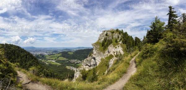Hiking trail to the summit of the Nockstein, Osterhorn Group, Flachgau, Land Salzburg, Austria,