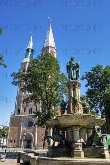 Heinrichsbrunnen at Hagenmarkt, Brunswick, Lower Saxony, Germany, Europe