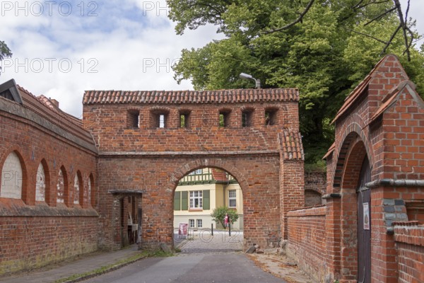 Gate, monastery wall, Bad Doberan, Mecklenburg-Western Pomerania, Germany, Europe
