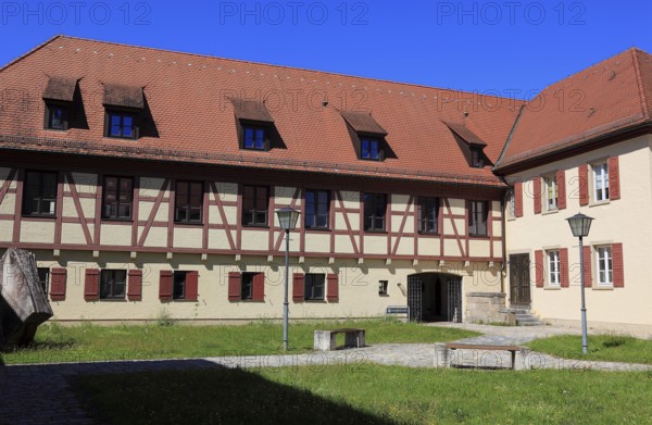 Germany, Middle Franconia, town of Weissenburg, a half-timbered building in the town centre, used