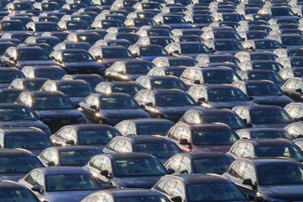 Large number of cars on assembly point, Brand Audi, Germany, Europe