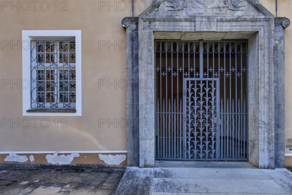 Closed portal, Archabbey of St. Martin of the Benedictine monastery of Beuron in the Upper Danube