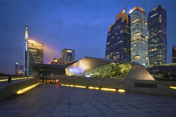 GUANGZHOU, CHINA, APRIL 27, 2018: Guangzhou Opera House designed by famous Iraqi architect