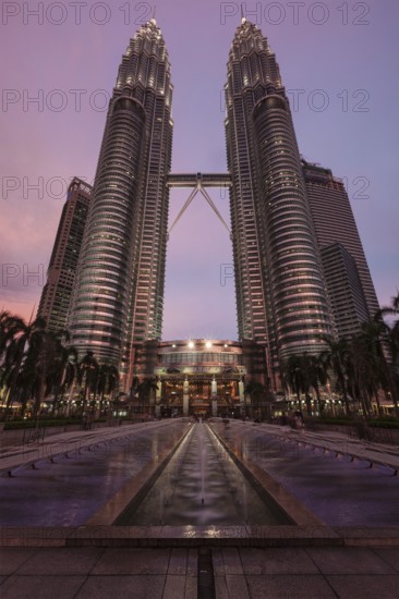 KUALA LUMPUR, MALAYSIA, MAY 5: Petronas Twin Towers in twilight on May 5, 2011 in Kuala Lumpur.