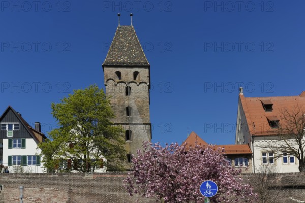 Metzgerturm with an installation by Johannes Pfeiffer, temporary art in public space, contemporary
