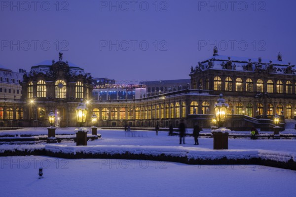 Snow-covered Zwinger in the evening