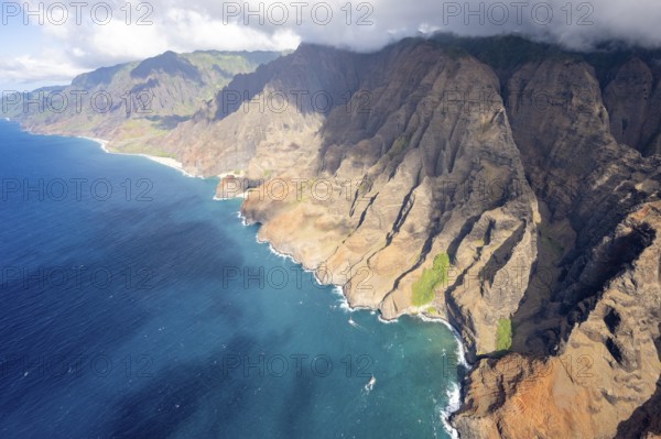 Aerial view Napali Coast, Kauai, Hawaii, USA, North America