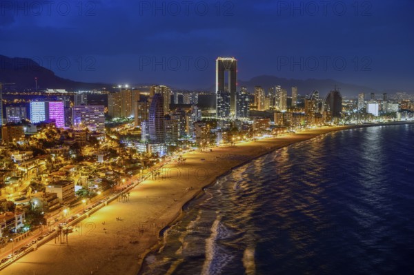 Skyline of Benidorm with the high-rise Intempo, with 192 metres the highest residential building in