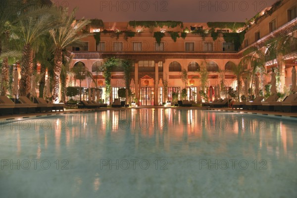 Pool, Les Jardins de la Koutoubia Hotel, Marrakesh, Marrakesh-Tensift-El Haouz region, Morocco,