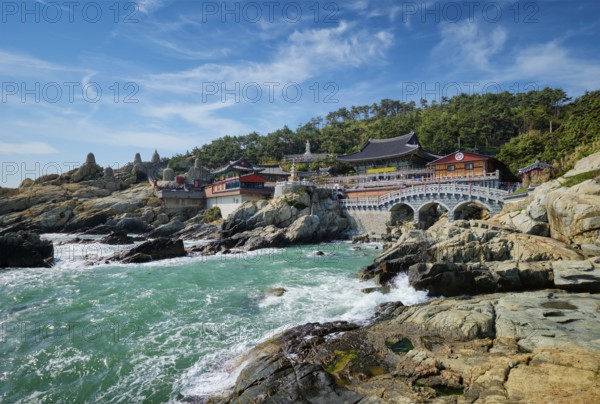 Haedong Yonggungsa Temple on sea shore. Busan, South Korea, Asia