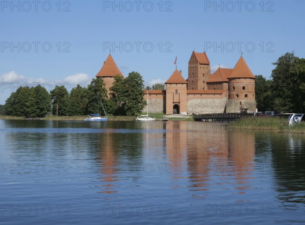 The Trakai Water Castle in Lake Galve. The complex is one of the most famous sights in Lithuania