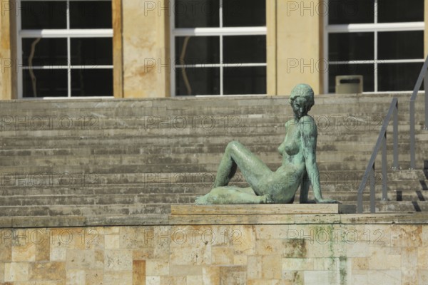 Sculpture By the Water by Fritz Klimsch 1930, Figure, Woman, University Campus Westend Johann