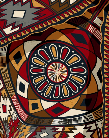 Tribal art background composition, vector illustration
