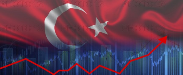 Rise of the Turkish economy on the graph. Turkey economy recovery graph. Graph of the growth of the