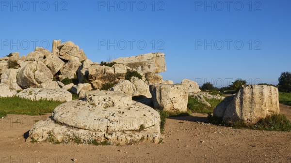 Detail, column foundation, Temple F, Athena Temple, Selinunte, Archaeological Site, Southwest