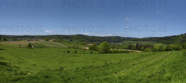 Landscape with orchard in the Black Forest near Emmendingen, Baden-Württemberg, Germany, Europe