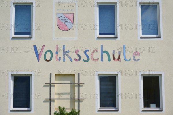 School, facade, window, Ossiach, Lake Ossiach, Carinthia, Austria, Europe